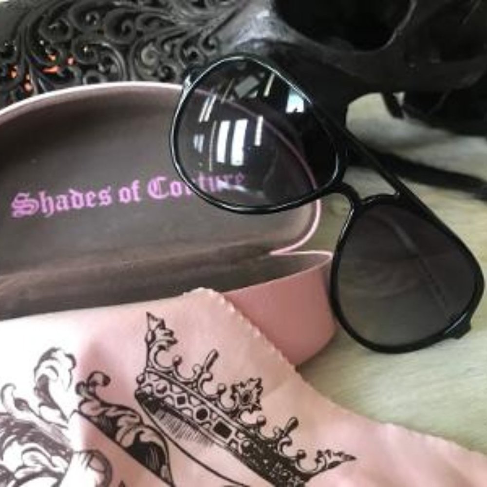 JUICY COUTURE Eat Candy Black Aviator Sunglasses
